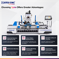 Tour à bois CNC 5 axes haut de gamme avec RTCP |   Usinage multi-processus, fraisage, gravure, ponçage pour pieds de meubles complexes
