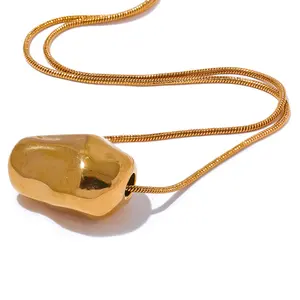 Jinyvoi 2899 acciaio inossidabile 316l ciondolo collana di dichiarazione da donna impermeabile geometrico metallo insolito 18K PVD nuovo