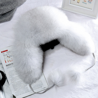 Gorro Unisex de Piel de Zorro Natural, Estilo Ruso Ushanka, Impermeable, Casual, para Viajes, Invierno, Grueso y Cálido