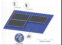 Pince de fixation pour panneau solaire AL6005-T5 anodisée, support de montage PV pour toiture en tôle pour toitures commerciales et industrielles