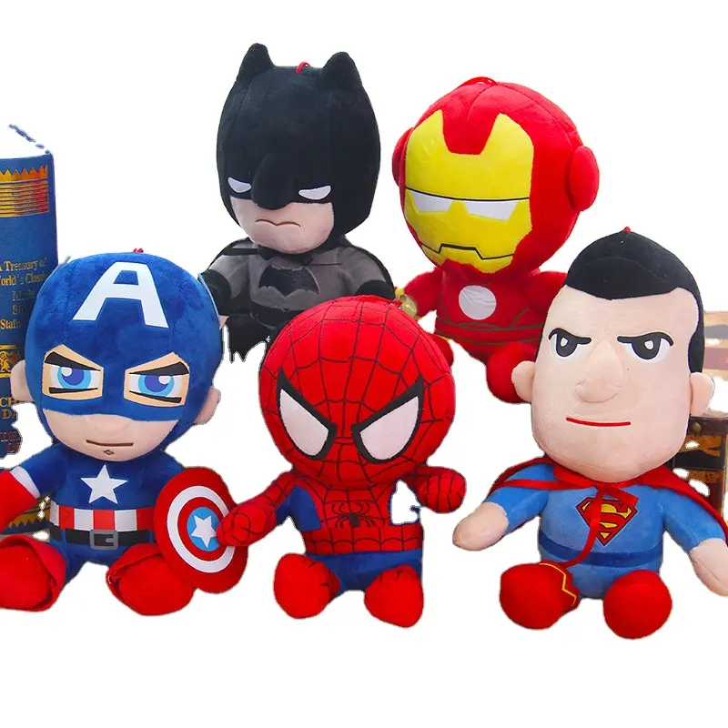 Dc And Movie plush Doll Hero Spiderman America Captain Bat man Man iron plush Stuffed toys children gifts