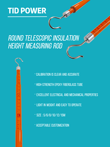 Taille personnalisable 5m Hot Stick télescopique hauteur tige de mesure résine époxy fibre de verre matériel 10kV-500kV - Product Image 6