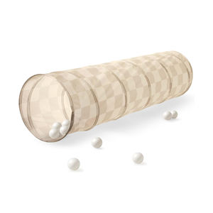 Tunnel de bébé personnalisé pour ramper à l'intérieur, tunnel à carreaux beige pour enfants, jouets pour tout-petits - Product Image 1