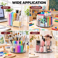 Porte-crayons rotatif en acrylique pour enfants, organiseur de marqueurs, fournitures artistiques, papeterie scolaire, fabrication en usine
