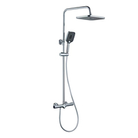 Ensemble de douche à jet doux en cuivre poli durable pour hôtel et appartement avec robinet en laiton