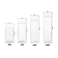 Bouteilles de jus en plastique PET carrées de 350-600 ml avec couvercles carrés, bouteilles de lait carrées jetables, logo personnalisé disponible en stock
