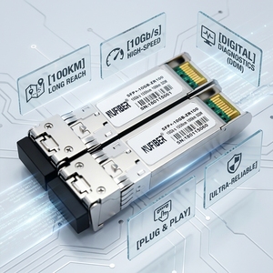 Module transceiver optique Ethernet 10G SFP+ Duplex 100km 1550nm LC DDM ZR 10GB compatible avec l'équipement de fibre optique Ubiquiti - Product Image 1