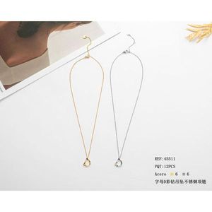 Collar con Colgante de Diamante en Forma de D, Cadena de Acero Inoxidable en Oro de 18K y Plata, Amuleto con Letra D, Joyería para Mujer - Product Image 1