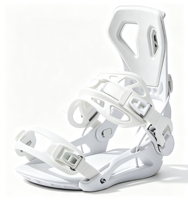Fixation de snowboard noire Step-on style alpin avec sangle réglable pour entrée rapide, freestyle et tout-terrain