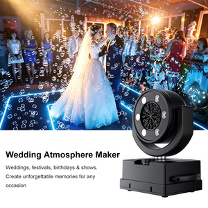 SHEHDS Machine à bulles mobile rechargeable 100W DMX512 9CH avec éclairage LED pour effets de scène, idéale pour mariages, concerts et fêtes - Product Image 4