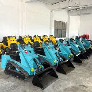 China Chargeuse Compacte diesel Skidsteer dengan Mulcher 1 Ton 1000kg Mini Mulcher Skid Steer - Product Image 5
