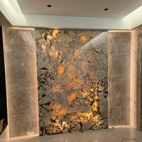 Lx Salon Moderne Design Brésil Dalle de Marbre Décoration Murale Led Fond de Pierre Rétro-Éclairé
