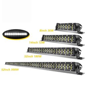 Barre lumineuse LED 6D Slim à 2 rangées, puce 3030, 6000K, 12V, 72W, 6000 lumens, montage universel, en aluminium, pour voiture - Product Image 1