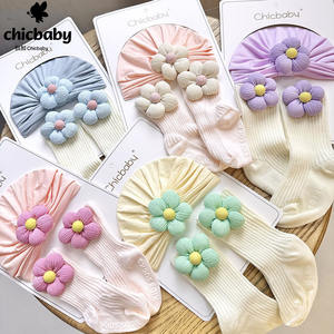 Venta al por mayor OEM bebé Fetal sombrero conjunto Primavera Verano diversión calcetines dibujos animados recién nacido bebé sombrero Beanie calcetines conjunto - Product Image 3