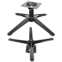 Base de chaise pivotante en métal 4 étoiles personnalisée OEM, base rotative pour canapé avec vérin à gaz, revêtement noir en poudre, pour fauteuil de loisirs