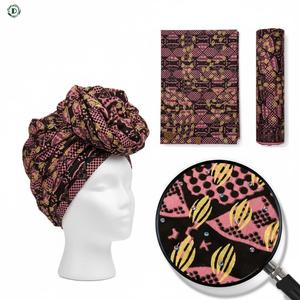 Tissu imprimé à la cire africaine ornée de strass | <span class=keywords><strong>Rose</strong></span> Or Ankara Batik Design 100% Coton pour Mariage <span class=keywords><strong>Pagne</strong></span> Luxe DIY Crafts - Product Image 2