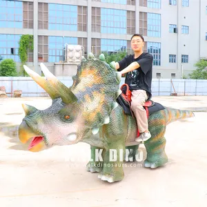 아이들을위한 걷고 노래하는 공룡 장난감 쇼핑몰 애니메이션 워킹 트리케라톱스 공룡 타기
