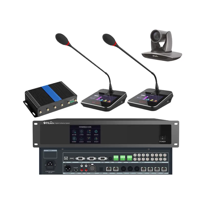 HUAIN diskusi Digital 5.8G, sistem ruang konferensi Audio Video solusi peralatan visual dengan pelacakan Video