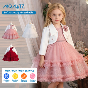 Vestido de Princesa Infantil Elegante con Diseño Floral en Satén MQATZ, Vestido de Alta Calidad con Capas para Fiesta de Cumpleaños de Bebés 12019 - Product Image 1