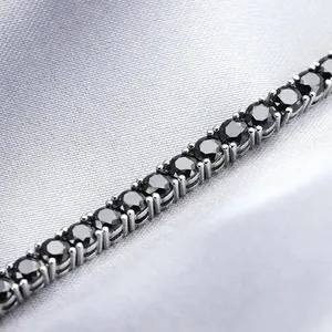 Luxury <b>Gold</b> Plated 925 Sterling Silver Moissanite Tennis <b>Bracelet</b> Chain Link <b>Charm</b> Hip Hop Fashion Jewelry Gift Statement Design - Product Image 3