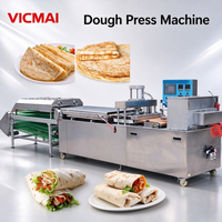 Ligne de production automatique de tortillas pour restaurant mexicain, chaîne de burritos, machine à faire des chapatis, des rotis et des pains plats avec four de cuisson