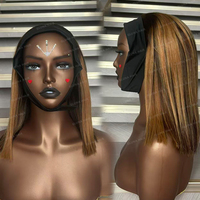 Perruques bandeau afro bouclées kinky couleur personnalisée en cheveux humains, prêtes à porter sans colle, sans dentelle frontale, pour femmes noires, adaptées aux débutantes