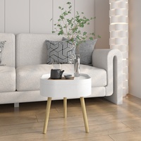 Table basse moderne de luxe en MDF sur mesure avec un design de rangement à double plateau de haute qualité en gros
