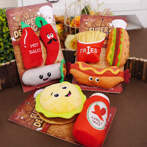 Juguete Masticable para Perros con Forma de Comida: Hamburguesa, Ensaladera Mexicana, Perrito Caliente, con Sonido, para Mascotas Pequeñas - Product Image 5