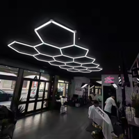 KCX 2026 Lámpara LED Hexagonal de Panal para Detallado Automotriz, Luz de Techo de 6500K con 14 Rejillas, Ideal para Talleres - ¡Gran Venta!