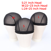 Bonnets de perruque en spandex élastique réglable de haute qualité, respirants, peau fine, noir/beige, tailles S/M/L pour la fabrication de perruques