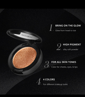 Surligneur de couleur unique de grande capacité de haute qualité or rose champagne rose blanc flash maquillage poudre éclaircissante minérale foncée