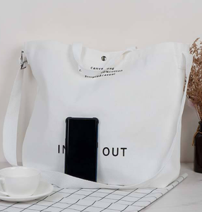 Sac en toile personnalisé avec logo, sac fourre-tout en toile de coton à grande capacité avec bandoulière réglable, sac bandoulière - Product Image 4