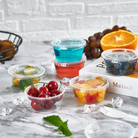 Gobelets à sauce jetables avec couvercles - Petits contenants à condiments pour plats à emporter, parfaits pour le ketchup, la sauce soja et l'huile de chili