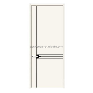 Porte en bois Mdf mélamine pour intérieur de maison Design moderne Porte écologique hôtel avec serrure intelligente - Product Image 4