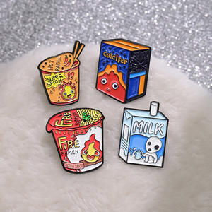 Nuevo estilo película de dibujos animados Anime llama pequeña botella de leche de fideos instantáneos decoración de personalidad broche Pin de solapa de esmalte suave - Product Image 3