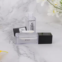 Tube carré transparent pour brillant à lèvres avec capuchon noir – Flacon cosmétique en plastique pour emballage de maquillage – Offre spéciale