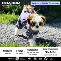 Veste de pluie pour chien à 4 pattes, imperméable, coupe-vent, réfléchissante, en satin, ajustable, toutes saisons, logo personnalisé