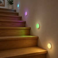 Lampe de nuit LED sans fil à détecteur de mouvement RGB, rechargeable, magnétique, pour escalier, placard, armoire