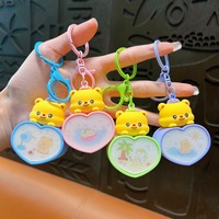 Creative nouveau sac à dos clé pendentif cadeaux mignon veilleuse amour ours porte-clés en gros