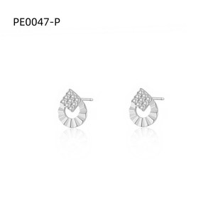 ต่างหูแฟชั่นเซอร์โคเนียสตั๊ด PE0047 สำหรับผู้หญิงเครื่องประดับคุณภาพสูง - Product Image 1