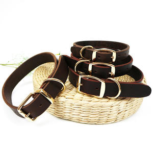 Leder-Hundehalsband, extra strapazierfähig, Metall, für Welpen und Haustiere - Product Image 1