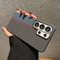Étui pour Samsung S26 Ultra en Kevlar et fibre de carbone, avec chargement magnétique sans fil, coque rigide en PC pour Samsung S25 S24 S23 Plus