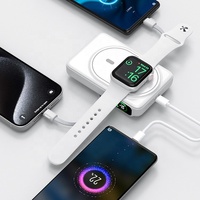 Banque d'alimentation magnétique 3 en 1 pour iPhone 10000mah Batterie semi-solide Affichage TFT Chargeur portable pour montre Casque Bluetooth