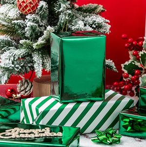 Papel de regalo de color sólido, papel de regalo para el día de la boda, papel de regalo para cumpleaños, papel de regalo de doble cara verde oscuro para uso diario - Product Image 2