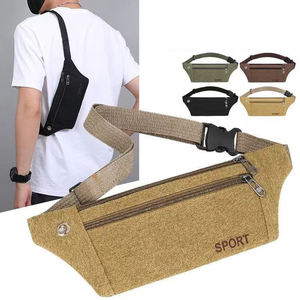 Sac banane tendance pour homme, disponible en plusieurs couleurs unies : kaki, marron, vert et <span class=keywords><strong>noir</strong></span>, pour un style polyvalent. - Product Image 3