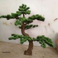 Penjualan laris gaya Jepang Bonsai buatan pohon pinus hijau dengan cabang pinus tanaman buatan Premium dijual