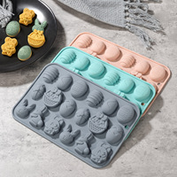 1. Moule à gâteau en silicone de Pâques à 18 cavités, moule à chocolat et résine DIY en forme d'animaux de dessin animé, outils de pâtisserie