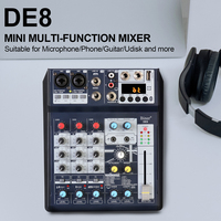 Contrôleur de son DJ professionnel Biner DE8 avec carte son DSP 16 bits pour enregistrement sur PC, mixeur audio USB 8 canaux