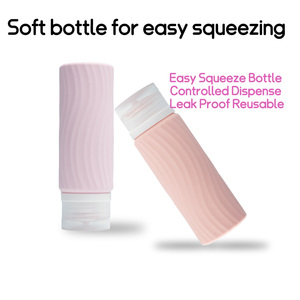 फैक्टरी थोक साधारण पट्टियों 90 मिली सिलिकॉन यात्रा बोतल शैम्पू यात्रा सामान शौचालय बैग सिलिकॉन यात्रा किट - Product Image 3