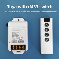 Interrupteur intelligent Tuya WiFi+RF433, disjoncteur haute puissance 30A, contrôle à distance, commande vocale, interrupteur d'éclairage IP20 265V